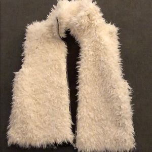 C & C white faux fur vest